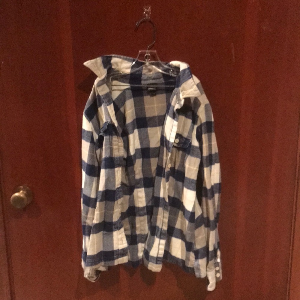Blue and yellow plaid flannel from Patagonia